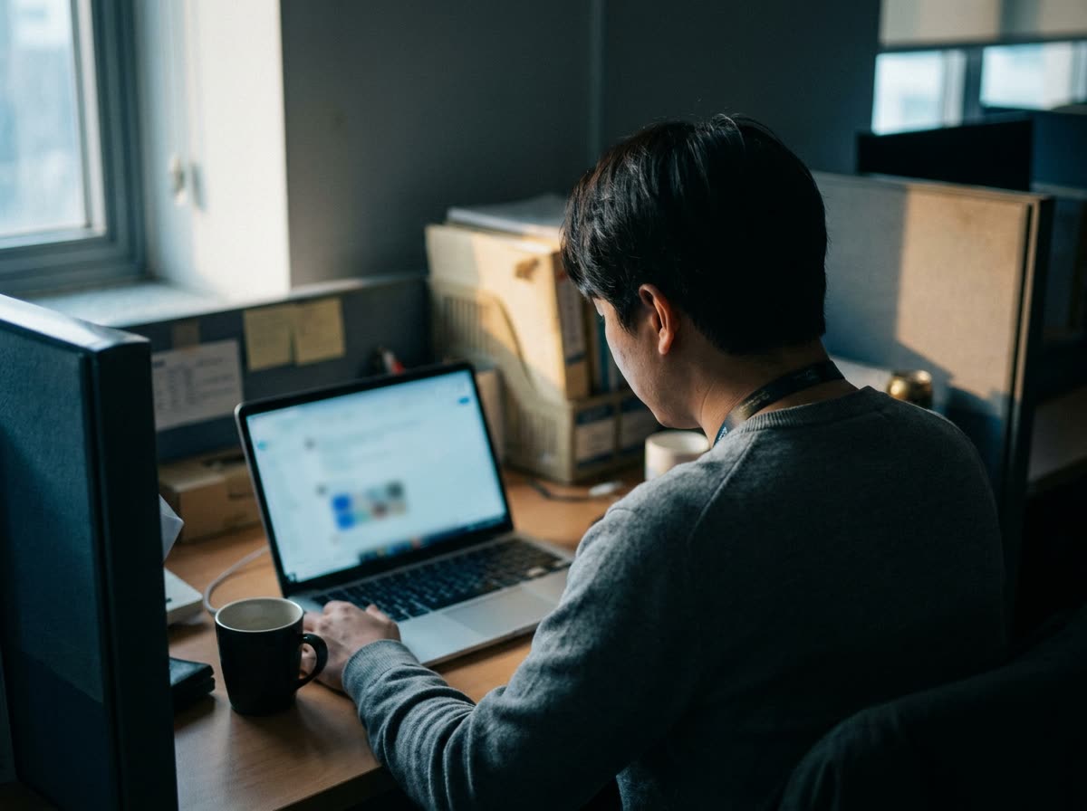 Operations director reviewing a feed of automated reports